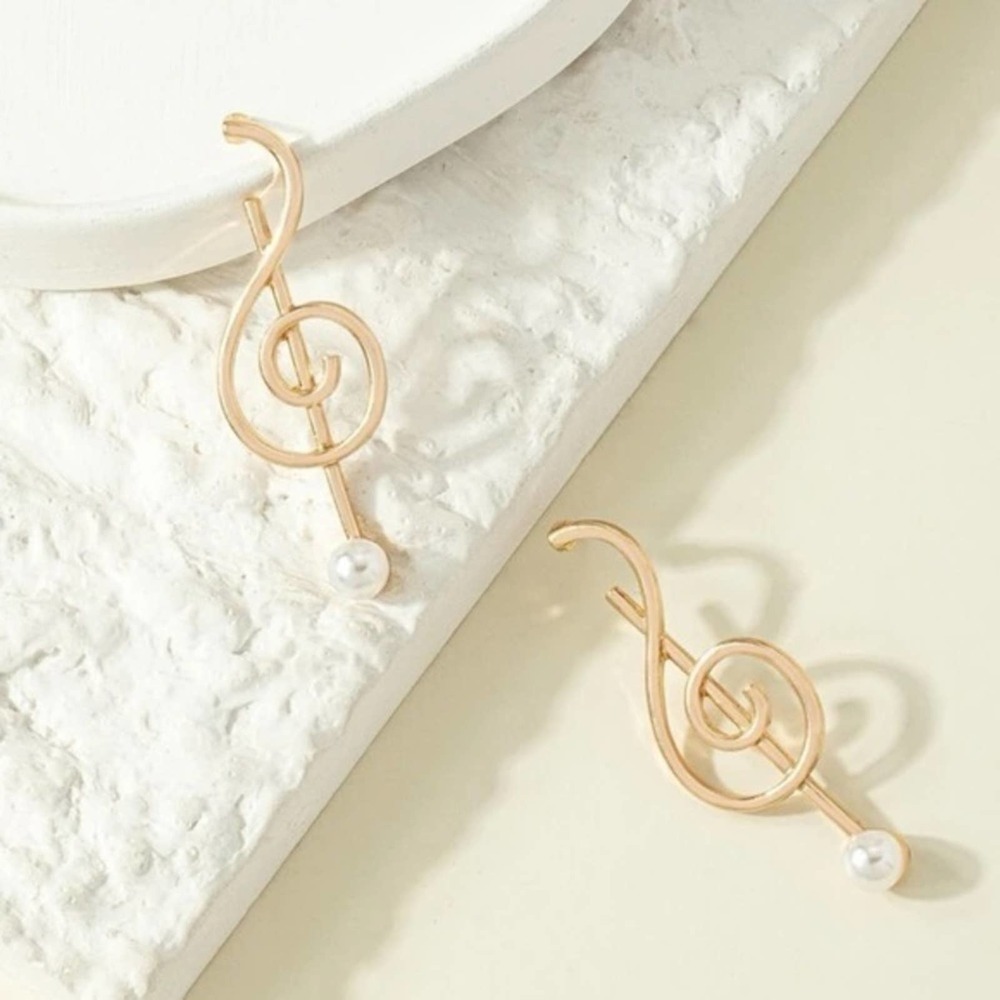 Large G Clef Earrings BRAND NEW - Picture 2 of 4